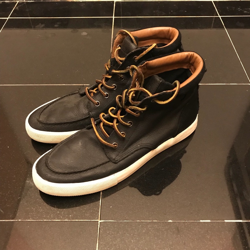 Ralph’s Lauren Travis Leather High-Top Sneaker